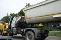 LKW umgestuerzt A 1 Rich Saarbruecken P266